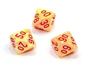 Chessex Tens 10 Dice Festive Polyhedral Sunburst w/red Tens 10