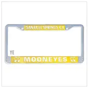 Mooneyes Moon Chrome License Plate Frame Santa Fe Springs Yellow MG023SFYE