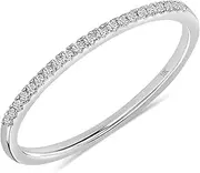[Dazzlingrock Collection] 0.08 Carat (ctw) DGLA Certified Round White Diamond Ladies Dainty Wedding Stackable Band Ring, 10K Gold