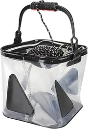 GLSTOY 1 Set Folding Fishing Bucket Thickened Storage Pail for Convenient Camping Travel and Fishing with Handles Easy to Store Space Saving Design