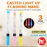 Easter [3PCE] Light Up Flashing Wand, Multi Color Changing LED, 2.5cm x 31cm