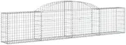 Arched Gabion Baskets 2 Pack - 300x30x60/80 cm Galvanised Iron, Durable Garden Planters for Outdoor Decor, Rust-Resistant Landscape Edging Solution