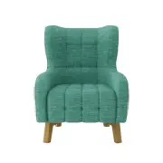 Armchair High back Lounge Accent Chair Designer Printed Fabric with Wooden Leg