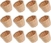 ABOOFAN 12pcs Small Woven Baskets: Mini Storage Baskets for Succulents Faux Flowers Or Crafts - Bamboo Hand-Woven Design for Home