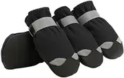 ifundom 1 Set Dog Boots with Slip Sole Durable Paw Protectors for Winter Outdoor Activities Reflective Strips for Safety for Snowy Conditions
