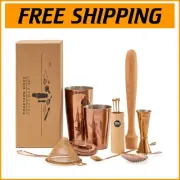 Luxury 14-Piece Antique Copper Bartender Kit with Professional Tools Included