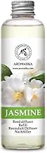 Jasmine Diffuser Refill w/Natural Essential Jasmine Oil 200ml - Intensive - Fresh & Long Lasting Fragrance - Scented Reed Diffuser - Best for Aromatherapy - Great Room Air Fresheners
