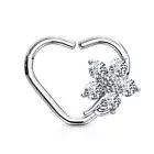 Piercing Ear Cartilage Daith Ring Heart Silver Flower