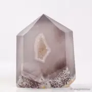232g72mm Druzy Agate Geode Tower Point Natural Crystal Polished Quartz Healing