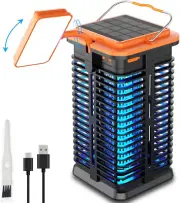 Anyuainiya Solar Bug Zapper with LED Light, Waterproof Powered Mosquito Zappe...