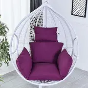 UYSOFRCV Hanging Basket Chair Cushion, Outdoor Swing Seat Cushions Hanging Chair Pad Egg Chair Swing Lounge Chair Soft Deep Cushion (Stand Not Included),Purple