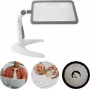 LED Magnifying Glass with 48 LEDs, Handheld Desktop Reading Magnifier, Rotating Base, Adjustable Brightness LED Magnifier for Reading Seniors Low Vision
