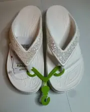 Crocs Womens Sloane Glitter Flip Flop Wedge Sandals Size w9
