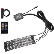 Car Interior LED Floor Atmosphere Lamp RGB Soft Rubber Ambient Light Decorative (for: Fiat)