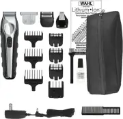 Wahl Men Total Beard Trimmer Facial Hair Clipper Lithium-Ion Grooming 6 Combs