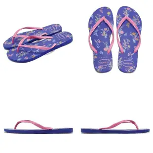 【havaianas 哈瓦仕】夾腳拖 Slim Romance 花 女鞋 紫 粉紅 巴西拖 拖鞋 人字拖 哈瓦仕(41369772711W)