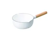 pearl metal crevia enamel yukihira pot 18cm white 302