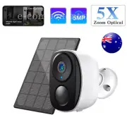 5MP Solar Security Camera Battery Powered Outdoor Wireless WiFi IP CCTV Cam AU