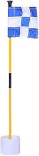 KGDSFG Blue and White Golf Green Flag, Colorful Two-Section Checkered Green Target Hole Cup Flagpole, Golf Supplies