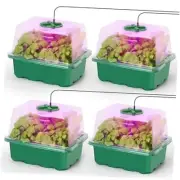 Seedling Trays Seed Starter Kit, Mini Propagator Plant Grow Kit with Humidity