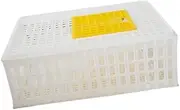 Leefasy Poultry Carrier Crate Stackable Spacious Heavy Duty Poultry Habitat Chicken Transport Carrier for Goose Pheasant Turkey Birds, White