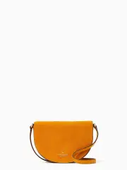 luna suede mixed material crescent crossbody