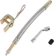 X AUTOHAUX 1 Set 135 Degrees Copper Tire Valve Extension with Flexible Stainless Steel 180mm Tyre Valve Stem Extender for Car Motorcycle RV Truck Bike