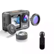 5K Sports Camera with Anti-Shake EIS Stabilization Dual Touch Screen Motorcycle