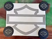 Large Harley Davidson Silver Badge Decal 15" x 12.5" Silver or Black