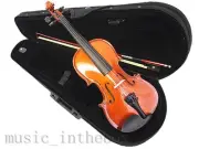 Student Model 1/8 New Solid Wood Violin +Bow +Rosin +Case +Free Gift