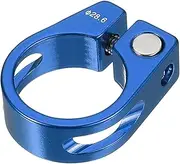 uxcell 28.6mm Cycles Bike Seat Post Clamp, Aluminum Alloy Seat Tube Clip Bike Quick Release Clamp for Mountain Bike Road Bike Gear Track Bike Folding Bike Blue