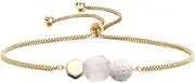 Jardme Essential Oil Diffuser Bracelet, Gold Link Bracelet for Women with Lava and Quartz, Adjustable Essential Oil Bracelet- Birthday Gifts for Women Mom, Free Size, Stone, crystal