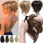 Short Jaw Claw Clip Ponytail Real AS Human Hair Extension Pony Tail Curly Fluffy