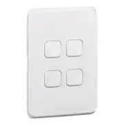 Clipsal 3044CXW 4 Gang Iconic Switch Cover Plate - Extra White