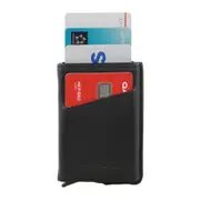 Pierre Cardin Leather Smart Slide Card Holder Tab RFID Wallet 10cm Black