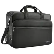 Laptop Bag, Expandable Laptop Briefcases for Men Fits 17.3 17.3 inch Black