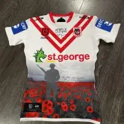 2023 St George Illawarra Dragons Tyrell Sloan Signed Player Issue Anzac Jersey