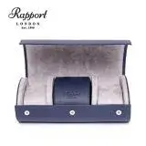 【英國 Rapport 名錶收藏盒】真皮圓筒3支/3格/3入裝 手工精品 旅行攜帶盒 錶盒 藍色