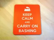 Keep Calm Carry On Bashing Mouse Mat | Railway Train Pad / Transport Gift