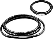 [Findout] 2mm black Waterproof Braided Leather Necklace Wax Rope Chain For Men, Black Stainless Steel Durable Snap Clasp Rope Chain Necklace For Women Girl Boy With Free Steel Silk Necklace 14-36inch