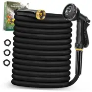 Garden Hose Non-Expanding, Lightweight Hose, Leak-Proof Metal Interface, 100FT