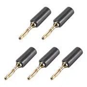 2mm Banana Speaker Wire Cable Plugs Connectors Gold Black 5pcs Jack Connector