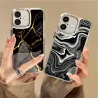 Marble Phone Case For iPhone 16 15 Pro Max 14 13 12 11 Plating Clear Soft Cover