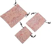 BESPORTBLE 3pcs Elegant Drawstring Jewelry Storage Pouches Lightweight Chinese Style Cloth Bags for Earrings Bracelets Items Versatile Present Bags for Travel Gifting