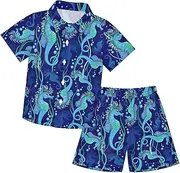 [Caihoyu] Toddler Baby Boy Button Down Hawaiian Shirts and Shorts Set Baby Boy Shorts Set Summer Clothing