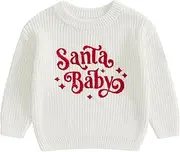 [FYBITBO] Toddler Baby Boy Girl Christmas Outfit Knit Sweater Crewnck Sweatshirt Pullover Warm Top Infant Fall Winter Clothes
