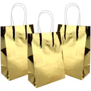 Gold Metallic Foil Paper Gift Bags (Pack of 4)