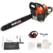 X-BULL 62CC Petrol Chainsaw Commercial E-Start 20" Bar Tree Pruning Reinforced Guard