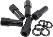 Aeroflow 7/16"-20 1.38" Shank Open Wheel Nuts Black (5 Pack) - AF3011-9000