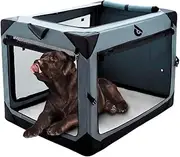 Owleys Collapsible Dog Crate - Portable Dog Kennel - Foldable Dog Carrier - Travel Dog Crate for Medium, Large, Small Dogs - Gray